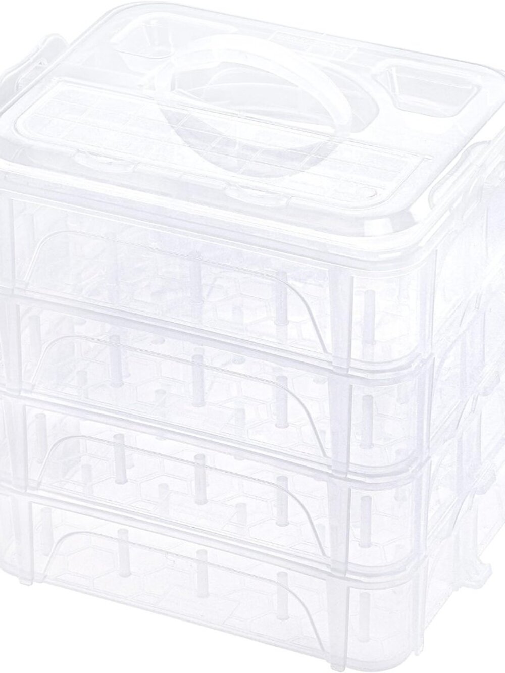 4 Layer Stackable Clear Storage Box Organizer